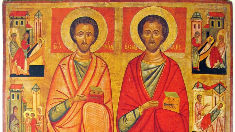 Безсрібники і чудотворці Косма і Даміан (фрагмент). Бл. 1470 р. Національний музей ім. Андрея Шептицького у Львові - фото 1