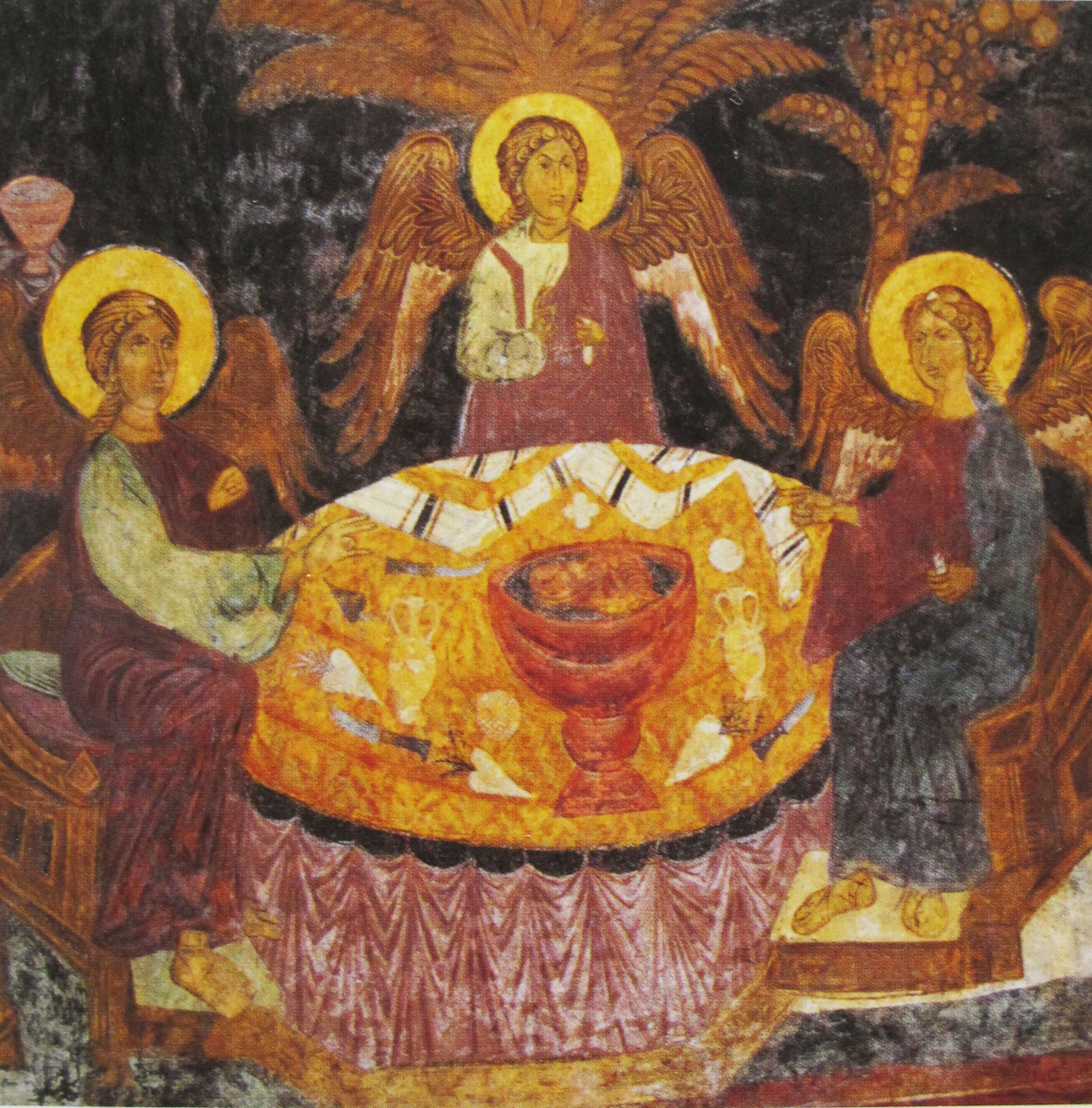 Старозавітня Трійця, фрески королівської каплиці в Любліні, 1418 р., майстер Андрій та його учні - фото 51500