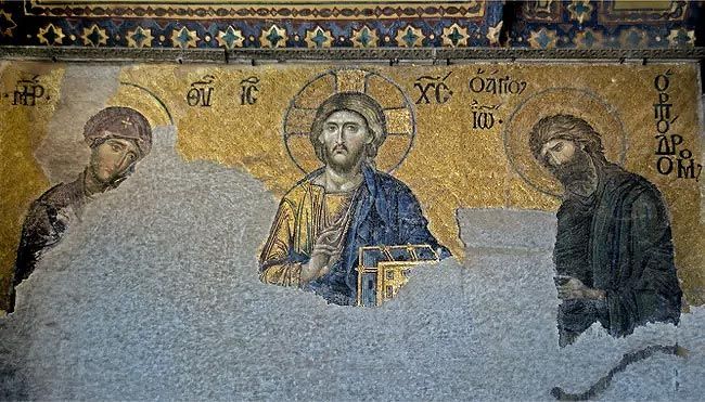 Деісус. Вціліла мозаїка Святої Софії. Стамбул, Туреччина - фото 53341
