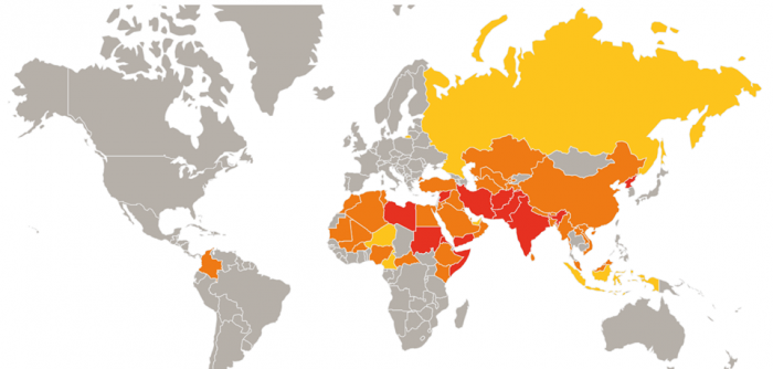 «Open Doors» оприлюднила карту, на якій позначені країни, в яких переслідують християн - фото 57730