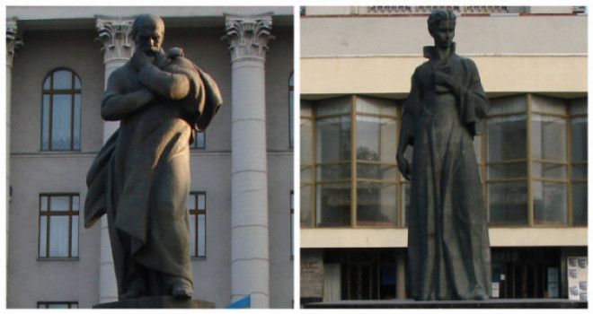 Митрополит ПЦУ пропонує поміняти місцями пам’ятники Тарасу Шевченку та Лесі Українці у Луцьку - фото 59134