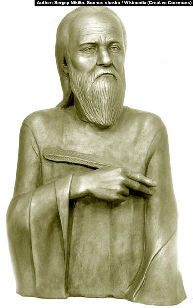 Нестор Літописець (близько 1056 – близько 1114) – київський літописець, письменник-агіограф. Скульптурна реконструкція за черепом С. Нікітіна, 1985 рік - фото 61617