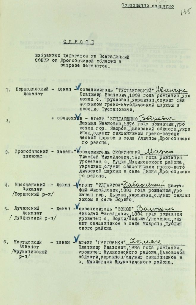 Список делегатів по Дрогобицькій області із зазначенням агентів - фото 68764