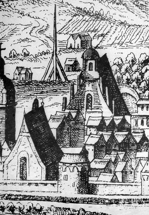 Середньовічний костел Божого Тіла на літографії Абрагама Гогенберґа - фото 69660