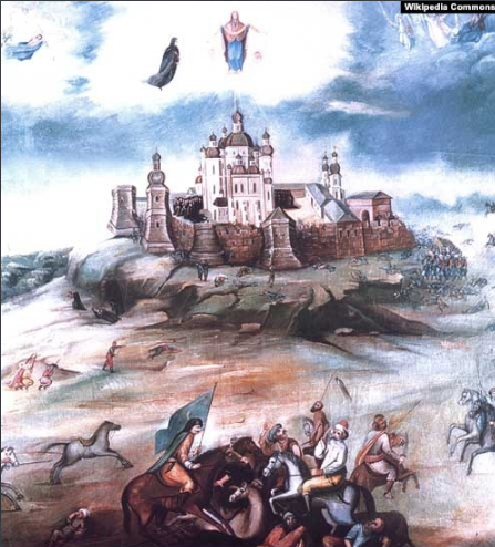 Явлення Богоматері на Почаївській горі, 23 липня 1675 року під час вторгнення турецького війська (картина 1800 року) - фото 70395