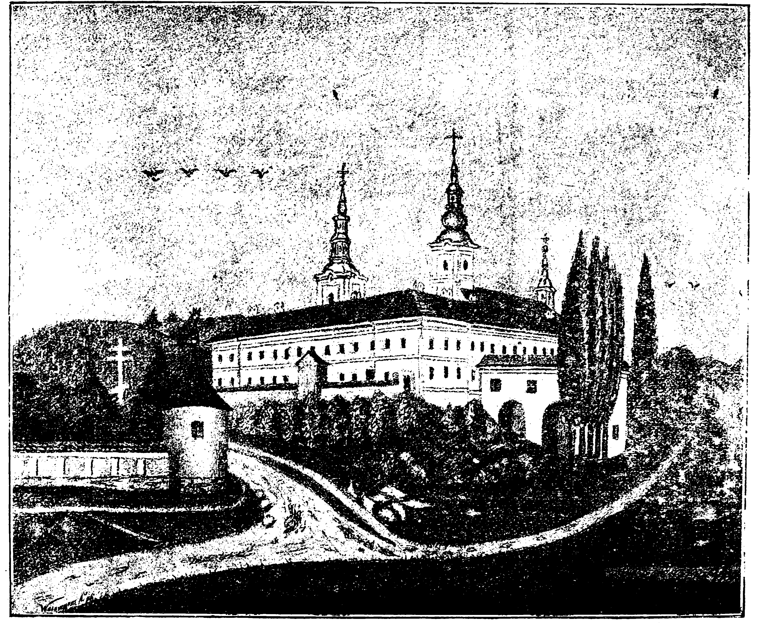 Мукачівський монастир. Панорамне зображення ХІХ століття - фото 70702