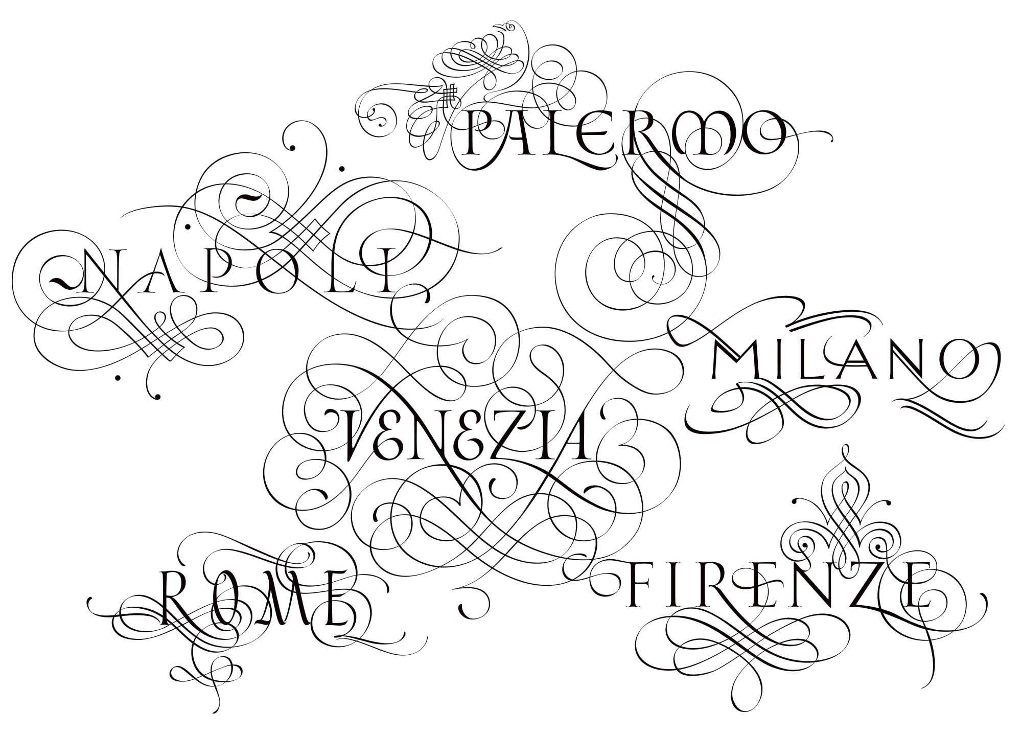 Імпресіоністичні каліграфічні нариси на тему італійських міст: Мілан, Венеція, Флоренція, Неаполь, Рим, Палермо - фото 93845