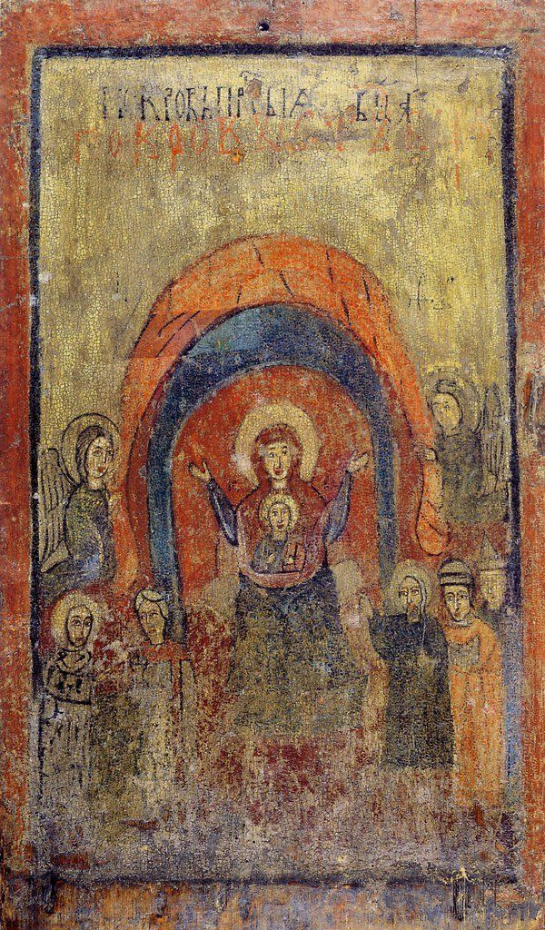 Одна з найстаріших ікони Покрови Богородиці. Галичина, XIII ст. Національний художній музей України - фото 100766