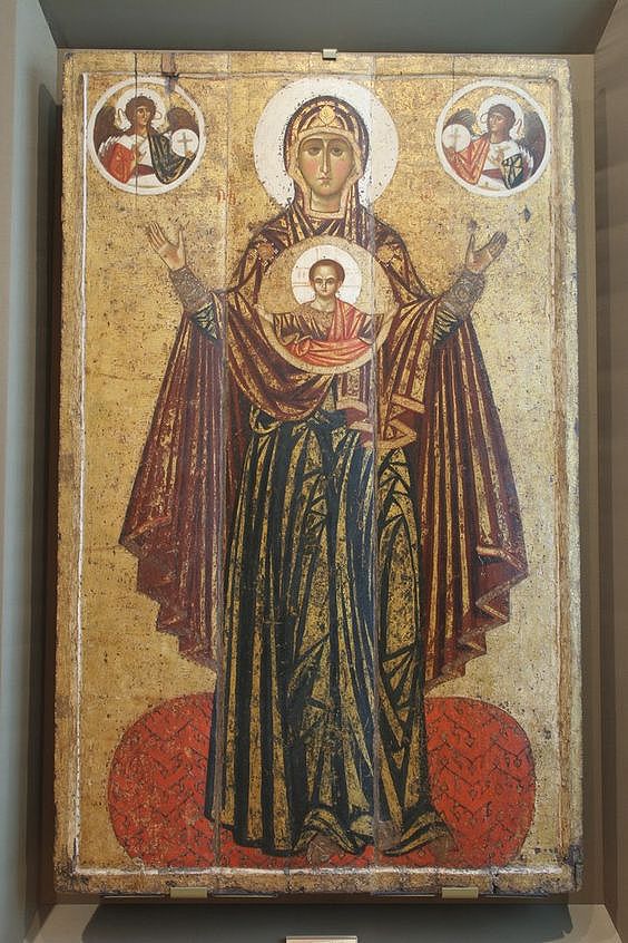 Ікона «Богородиця Велика Панагія» (Всесвята) на експозиції в ДТГ, Москва - фото 103603