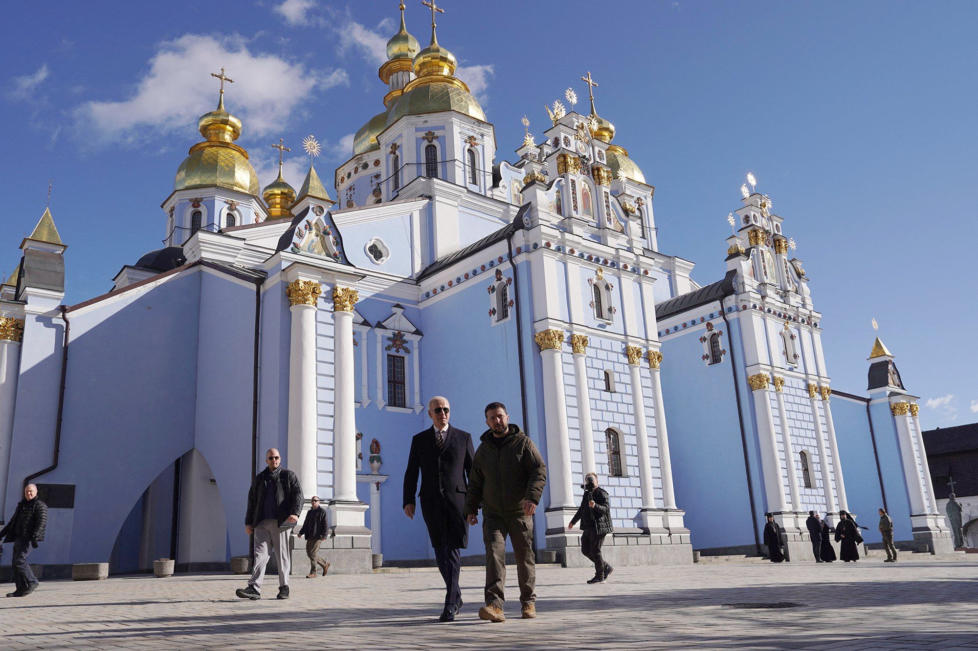 Президенты США и Украины посетили Михайловский Златоверхий собор - фото 109113