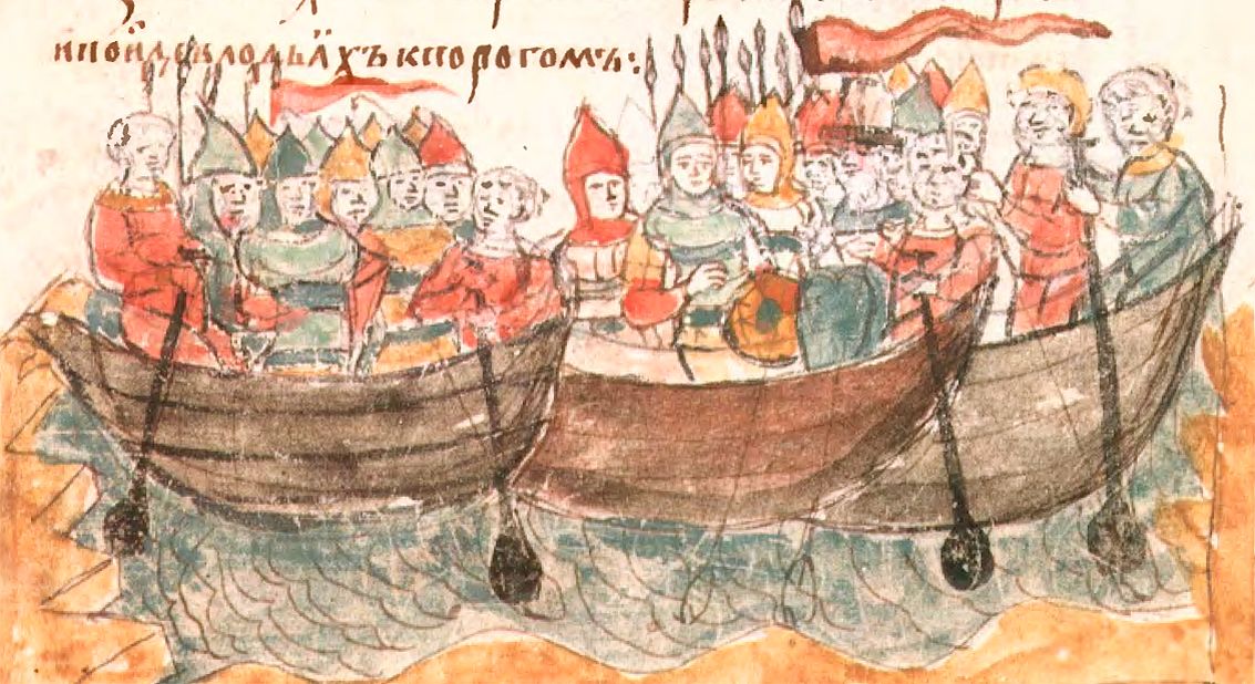 Святослав на порогах. Мініатюра з «Радзивіллівського літопису» - фото 112953