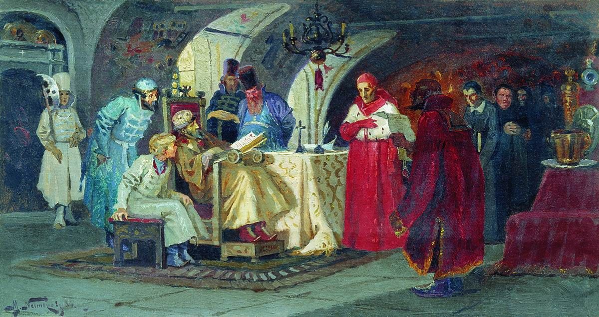 Папські посли в Івана Грозного. Картина М. В. Нестерова, 1884 рік - фото 113893