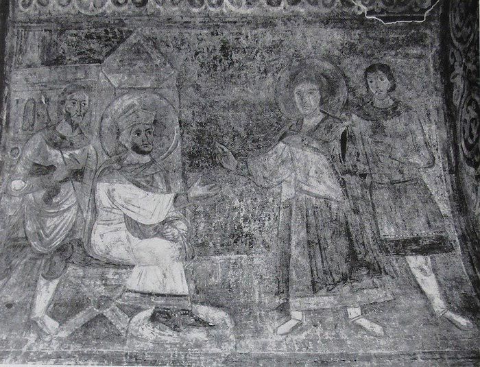 Св. Георгій перед Діоклетіаном розписи Софії Київської, ХІІ ст. - фото 113905