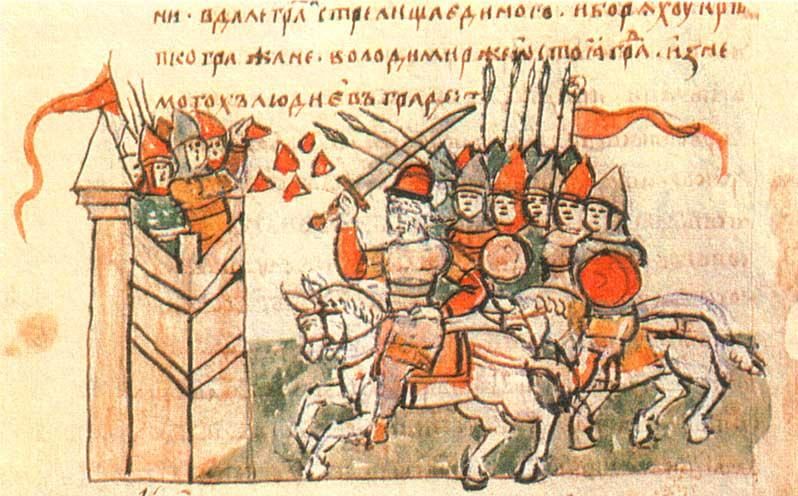 Штурм русами Корсуня. Мініатюра з Радзивілівського літопису - фото 117007