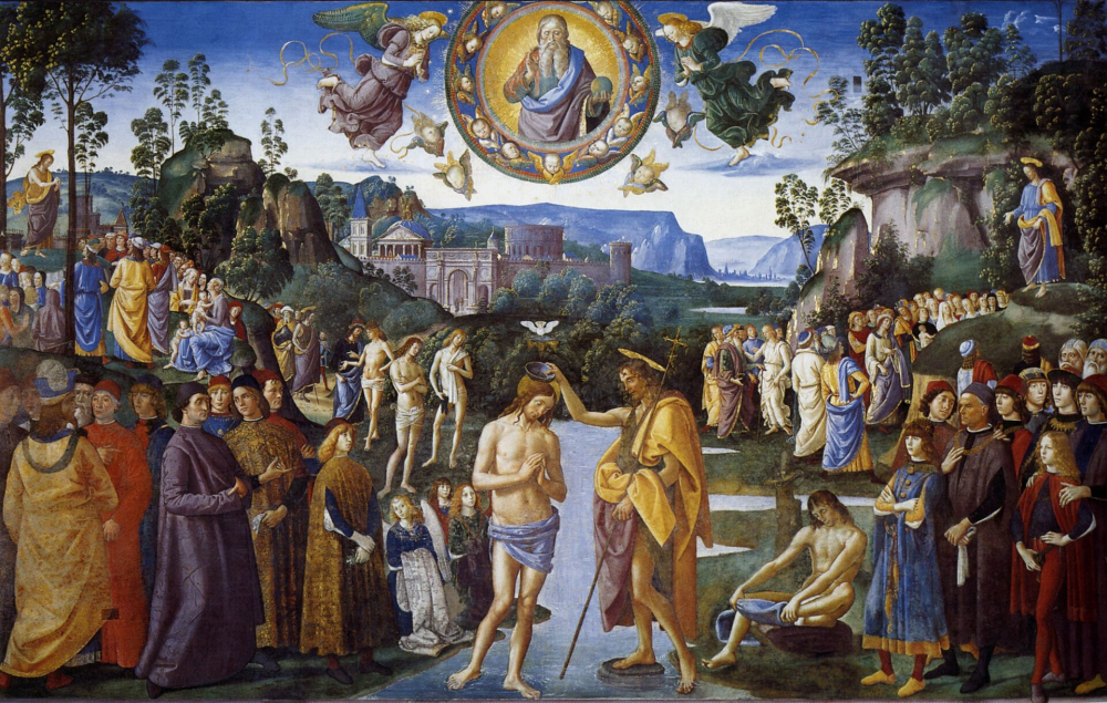 Perugino's Baptism of Christ, 1482, Sistine Chapel - фото 128138