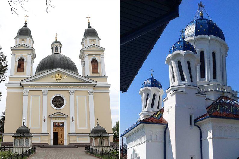 Кафедральний собор на вулиці Головній, 85 та Миколаївська церква на вулиці Руській, 35 у Чернівцях.  - фото 147514
