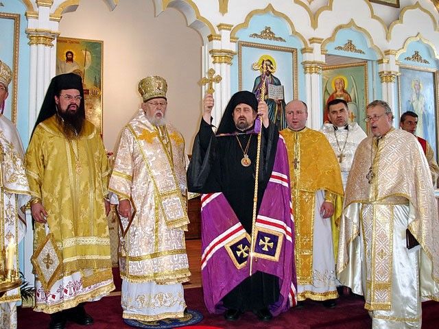 Хіротонія єпископа Новогрудського Святослава Логіна (БАПЦ). На фото зліва на право: єпископ Паїсій Дмоховський, керуючий патріаршими парафіями УПЦ КП в США та Канаді, єпископ Хьюстонський Макарій Геррінґ (УАПЦ), архієпископ Уманський Олександр Биковець (УПЦ КП), єпископ Новогрудський Святослав Логін (БАПЦ), 11 травня 2008 р. - 154833 Хіротонія єпископа Новогрудського Святослава Логіна (БАПЦ). На фото зліва на право: єпископ Паїсій Дмоховський, керуючий патріаршими парафіями УПЦ КП в США та Канаді, єпископ Хьюстонський Макарій Геррінґ (УАПЦ), архієпископ Уманський Олександр Биковець (УПЦ КП), єпископ Новогрудський Святослав Логін (БАПЦ), 11 травня 2008 р. - фото 154833