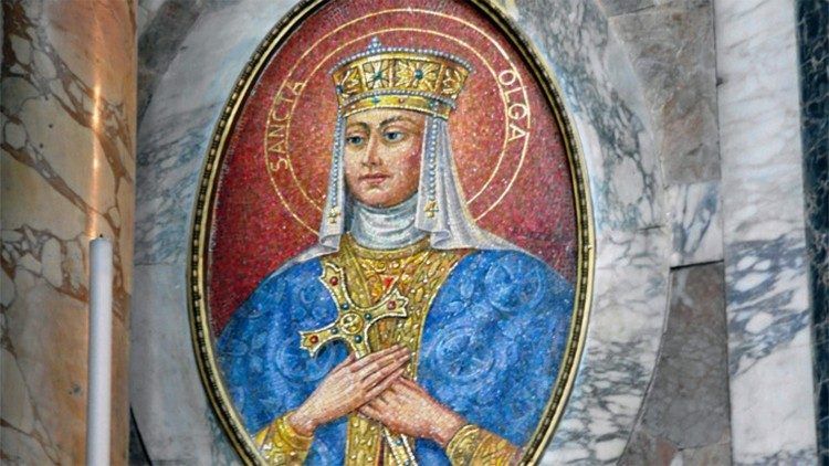 Св. Ольга. Мозаїка у базиліці св. Петра в Римі. - 154911 Св. Ольга. Мозаїка у базиліці св. Петра в Римі. - фото 154911