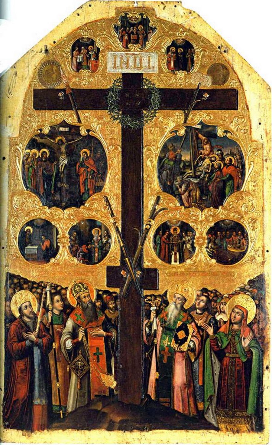 Воздвиження Чесного Хреста/Поклоніння Хресту. Йов Кондзелевич. 1698-1705 рр. Богородчанський іконостас. - 157798 Воздвиження Чесного Хреста/Поклоніння Хресту. Йов Кондзелевич. 1698-1705 рр. Богородчанський іконостас. - фото 157798