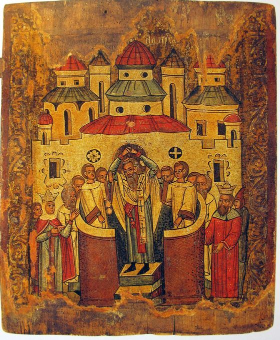 Ікона Воздвиження з с. Ванівка з другої половини XVI ст. - 157838 Ікона Воздвиження з с. Ванівка з другої половини XVI ст. - фото 157838