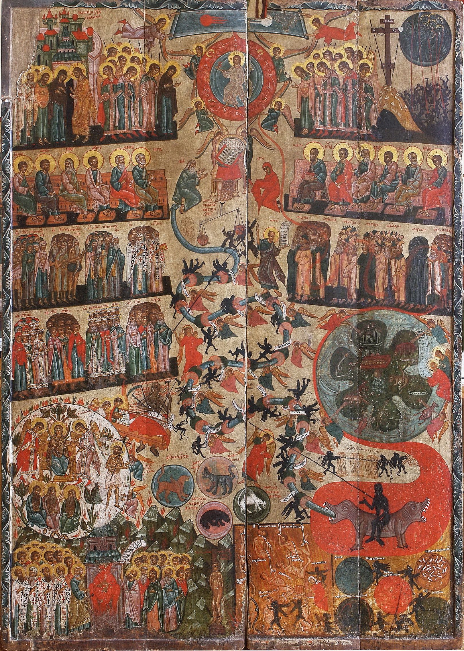 Страшний Суд. II пол. XV ст. Ікона з с. Мшанець. Нині у Національному музеї імені Андрея Шептицького у Львові - 160141 Страшний Суд. II пол. XV ст. Ікона з с. Мшанець. Нині у Національному музеї імені Андрея Шептицького у Львові - фото 160141