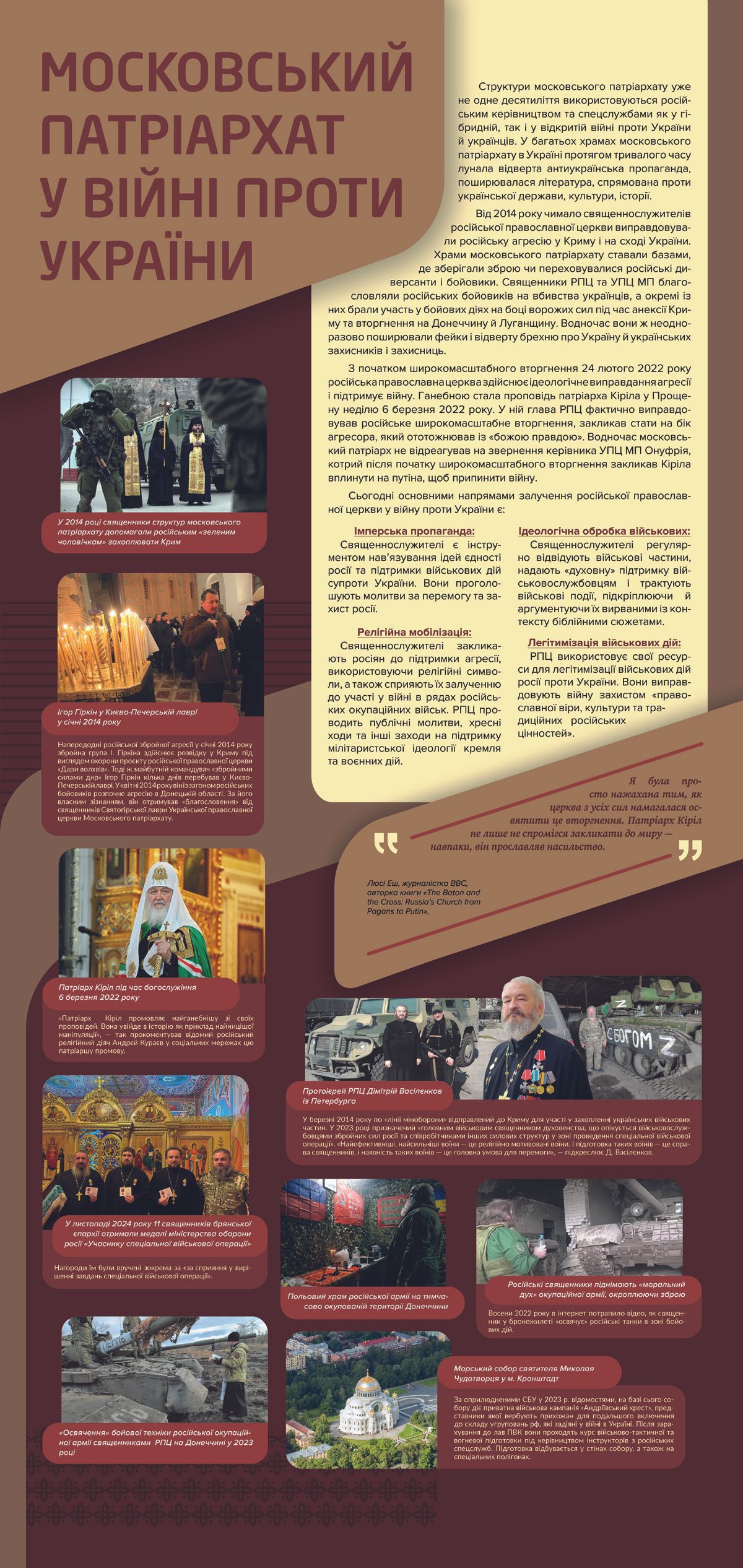 Церква рашизму. У Києві презентують виставку про релігійні структури як інструмент війни - 161882 Церква рашизму. У Києві презентують виставку про релігійні структури як інструмент війни - фото 161882