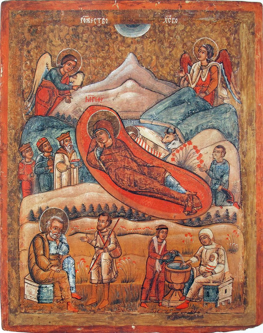 Різдво Христове. 1580-ті рр. із ц. Святого Миколая, с. Лопушанка-Хомина. Національний музей у Львові ім. Андрея Шептицького. - 163236 Різдво Христове. 1580-ті рр. із ц. Святого Миколая, с. Лопушанка-Хомина. Національний музей у Львові ім. Андрея Шептицького. - фото 163236