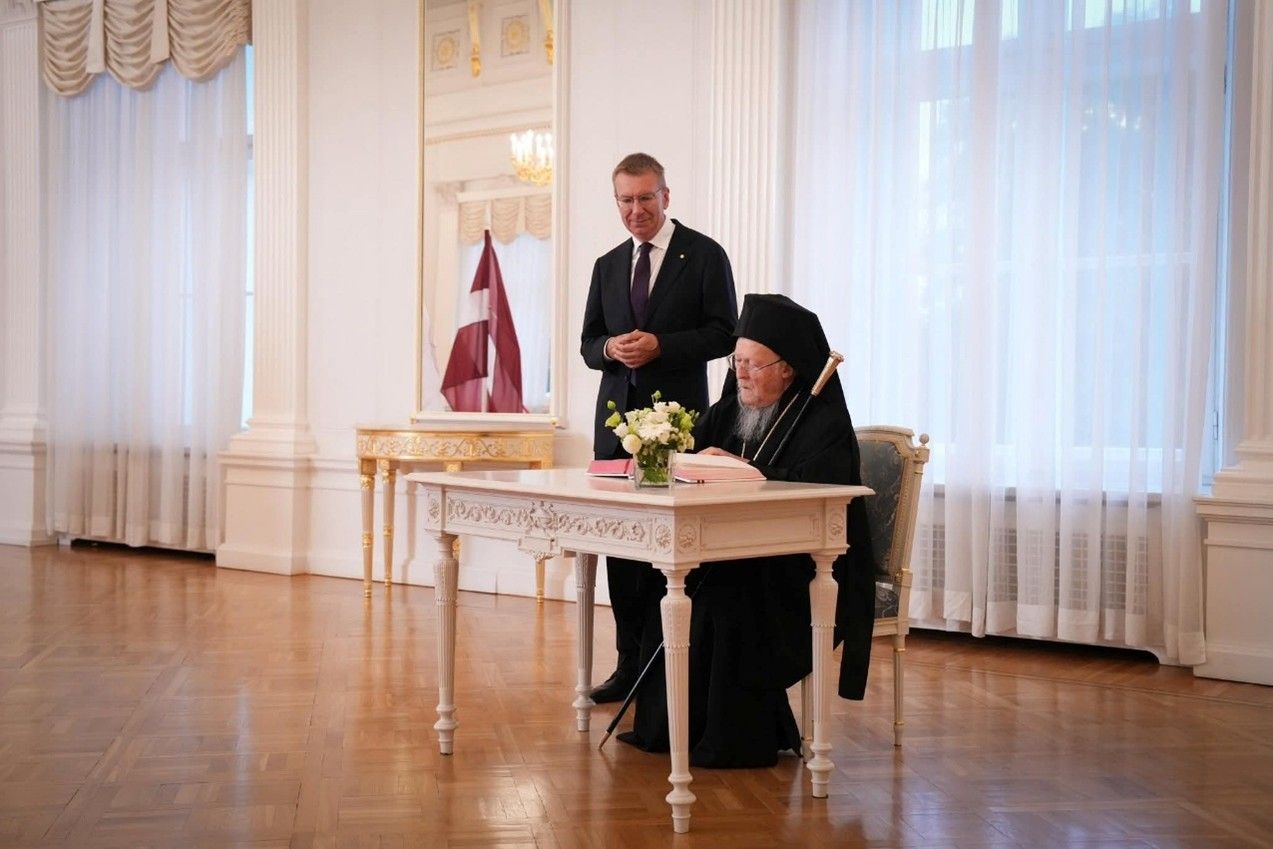 Вселенский Патриарх Варфоломей и Президент Латвии Эдгарс Ринкевичс, Рига, 12 сентября 2025 г. - 164302 Вселенский Патриарх Варфоломей и Президент Латвии Эдгарс Ринкевичс, Рига, 12 сентября 2025 г. - фото 164302