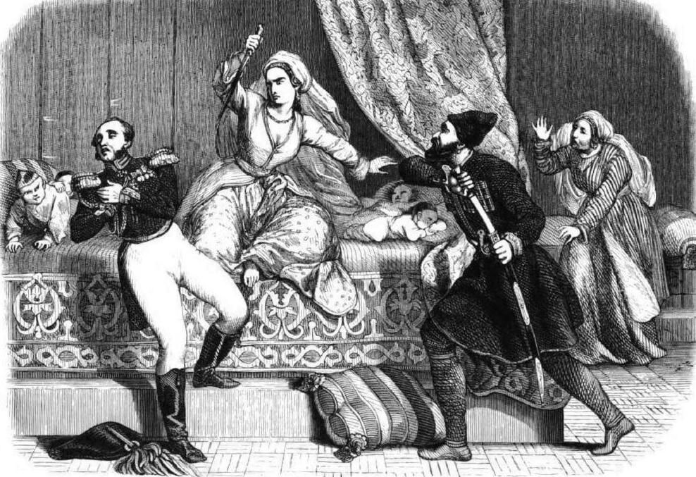 Арешт грузинської цариці Маріам. Гравюра Шарля-Мішеля Жоффруа. 1845 р. - фото 170265